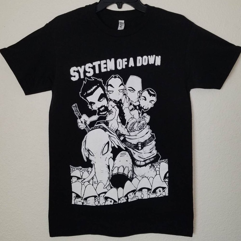New "System Of A Down Cartoon Elephant" Unisex Silkscreen T-Shirt Small–3XL